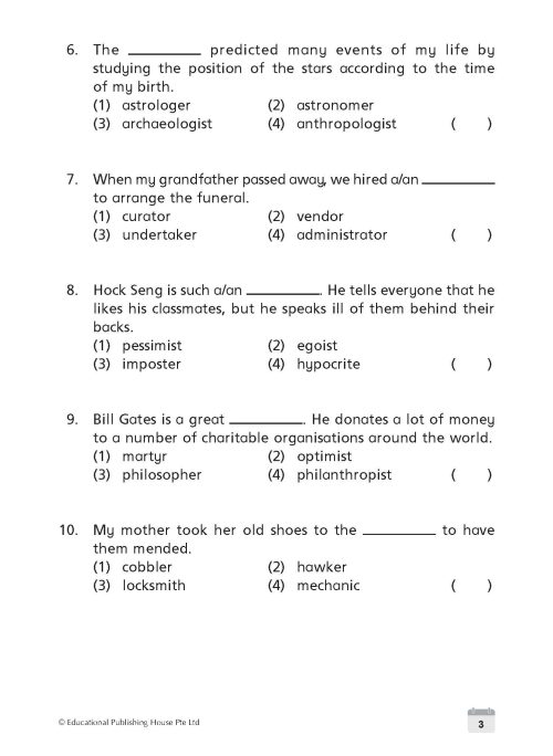 P4 English Weekly Revision