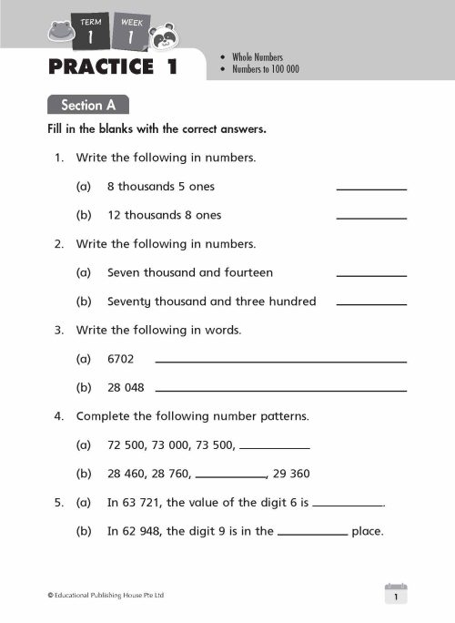 P2 Maths Weekly Revision