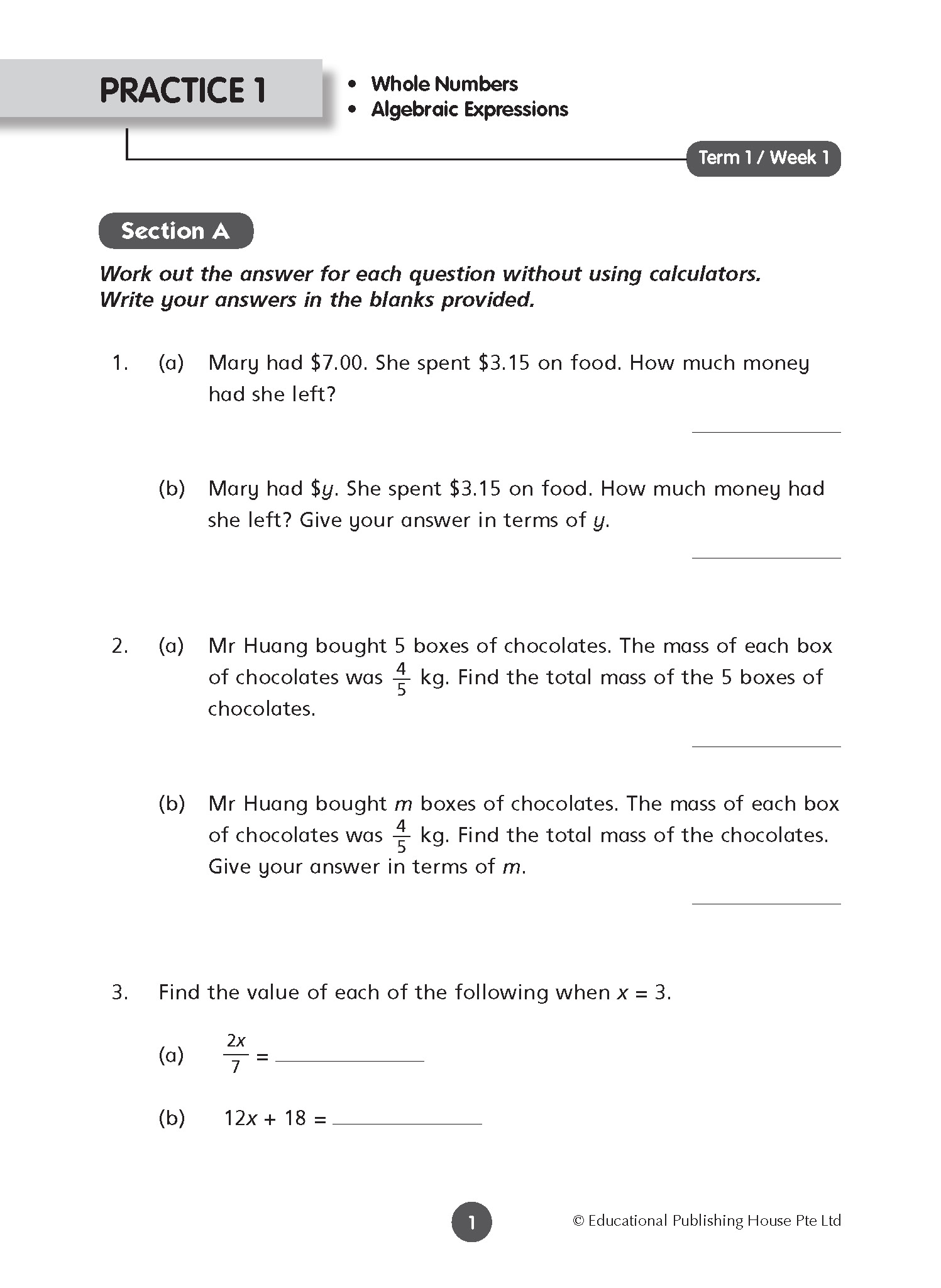 P6 Maths Weekly Revision – Singapore Learning Mind